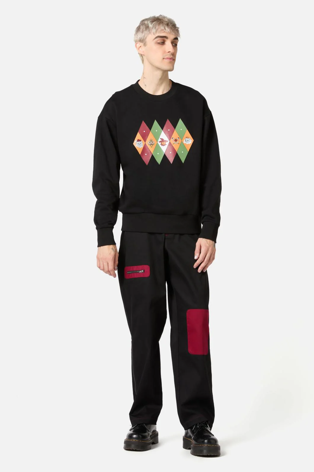 Crowned Cats Argyle Sweater