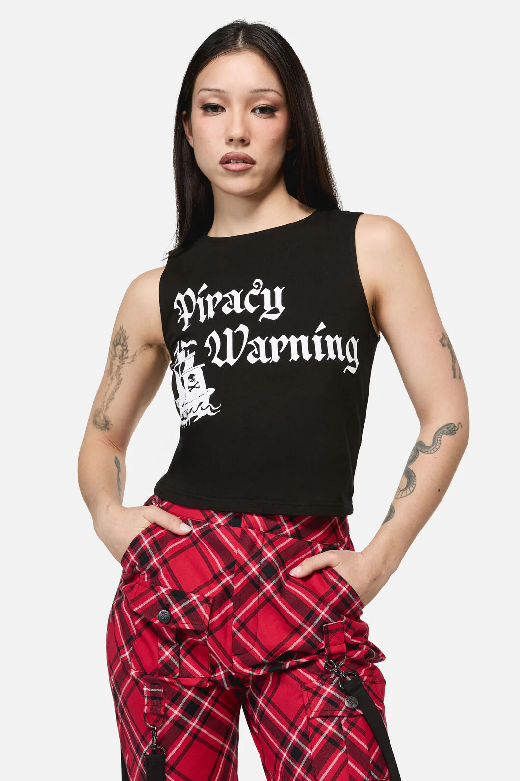 Piracy Print Punk Tank Top