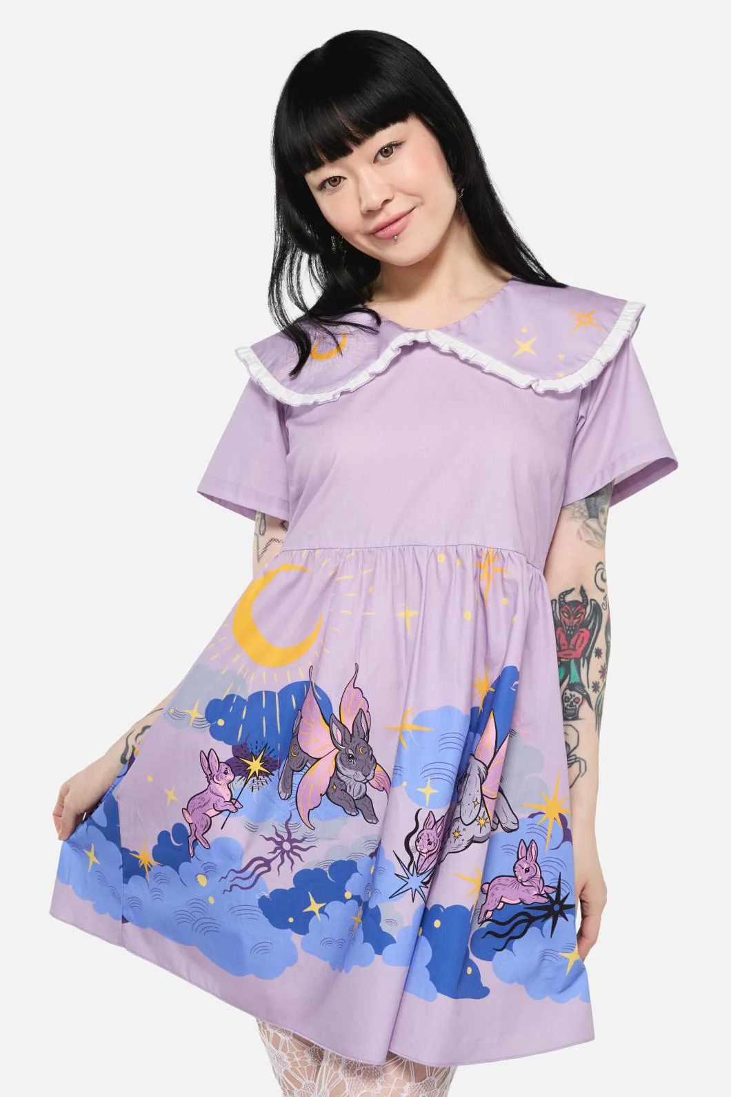 Goodnight Bunny Border Dress