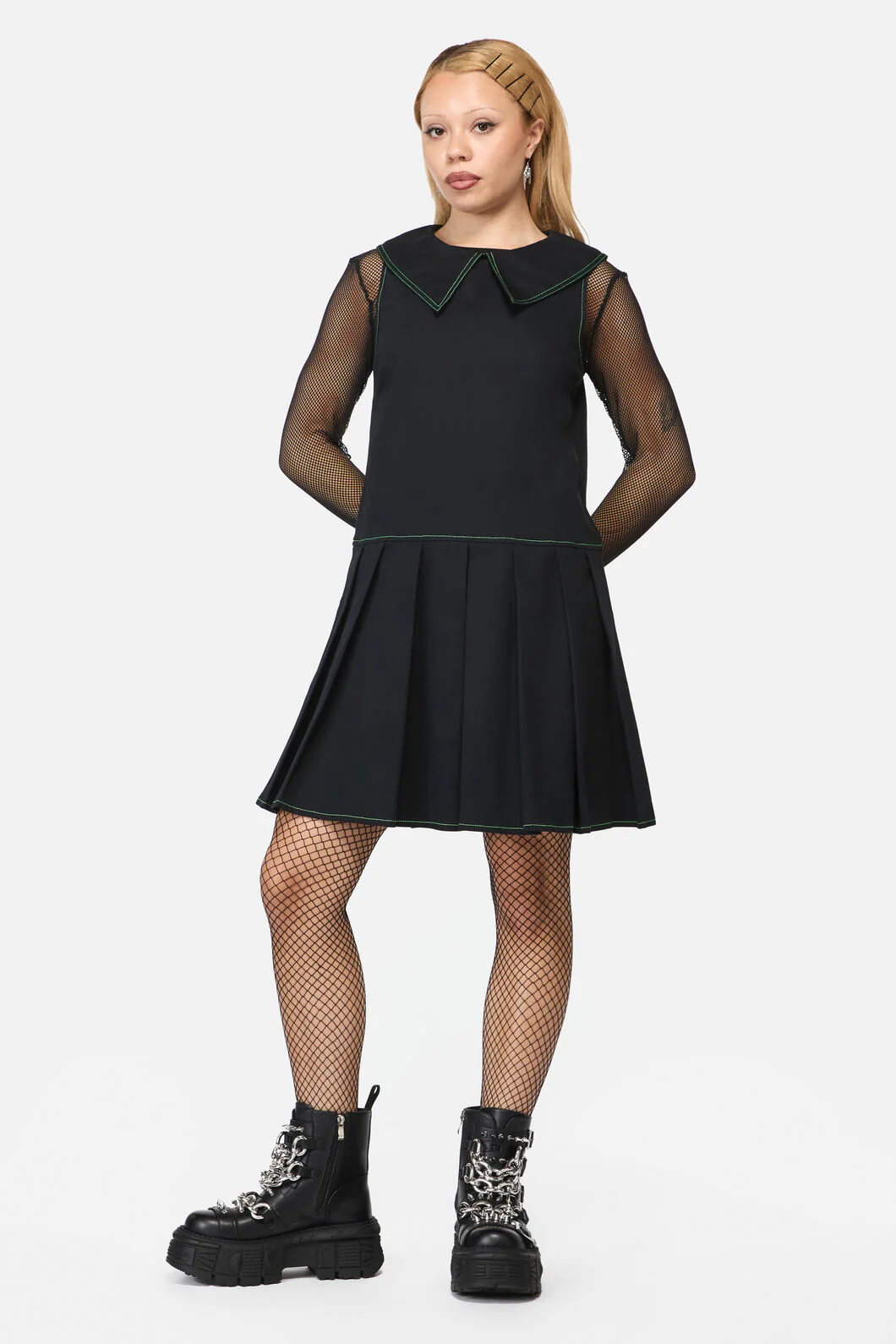 Wired Collar Sleeveless Dress