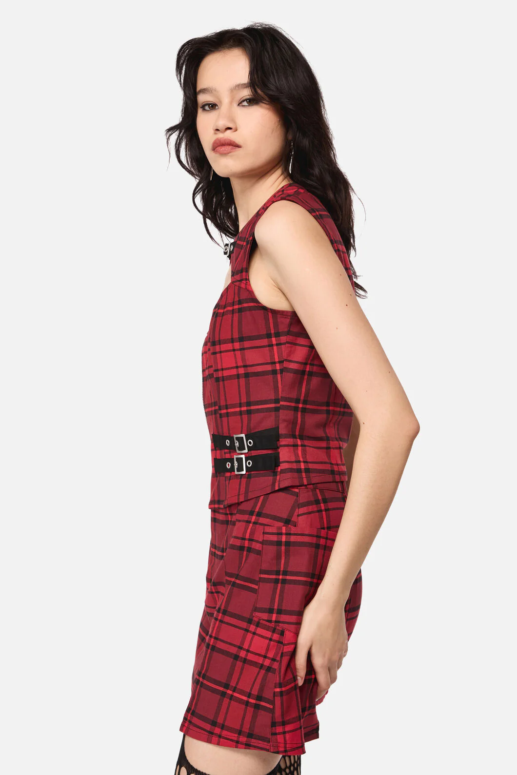 Over It Tartan Corset Top