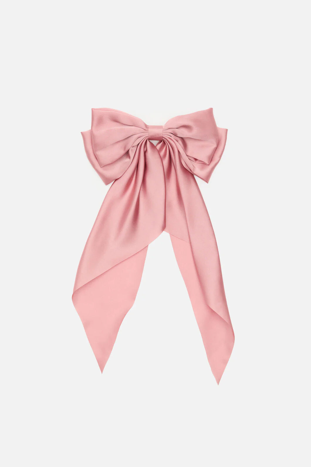 Pink Long Satin Barrette Clip