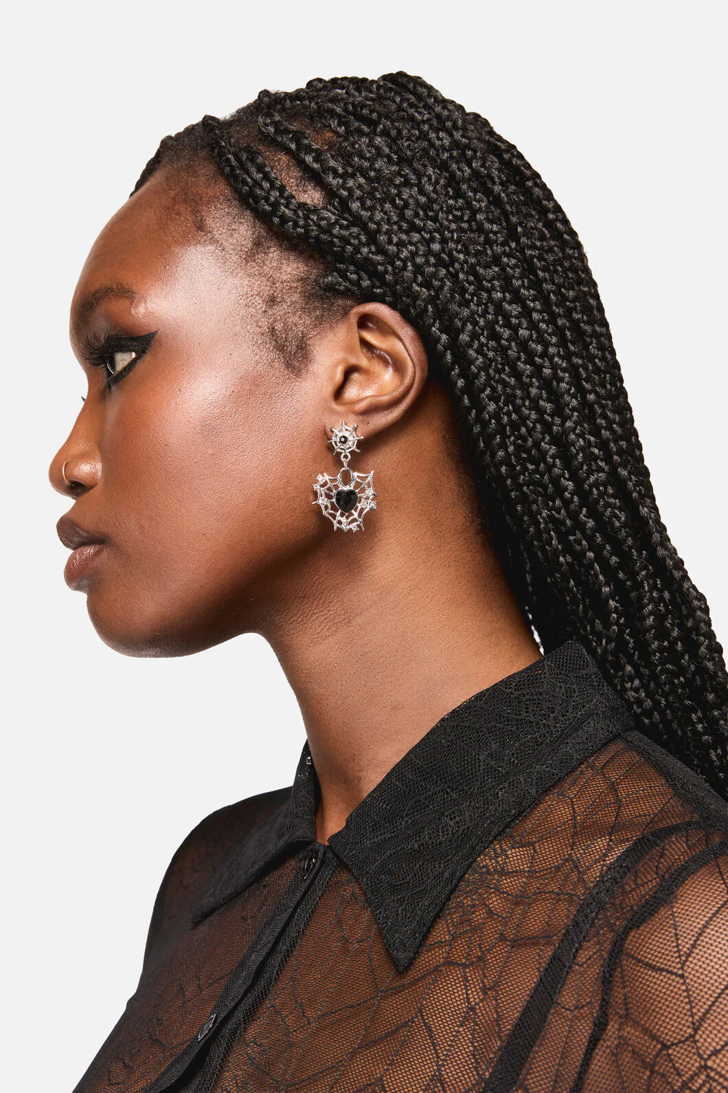 Cobweb Heart Earrings