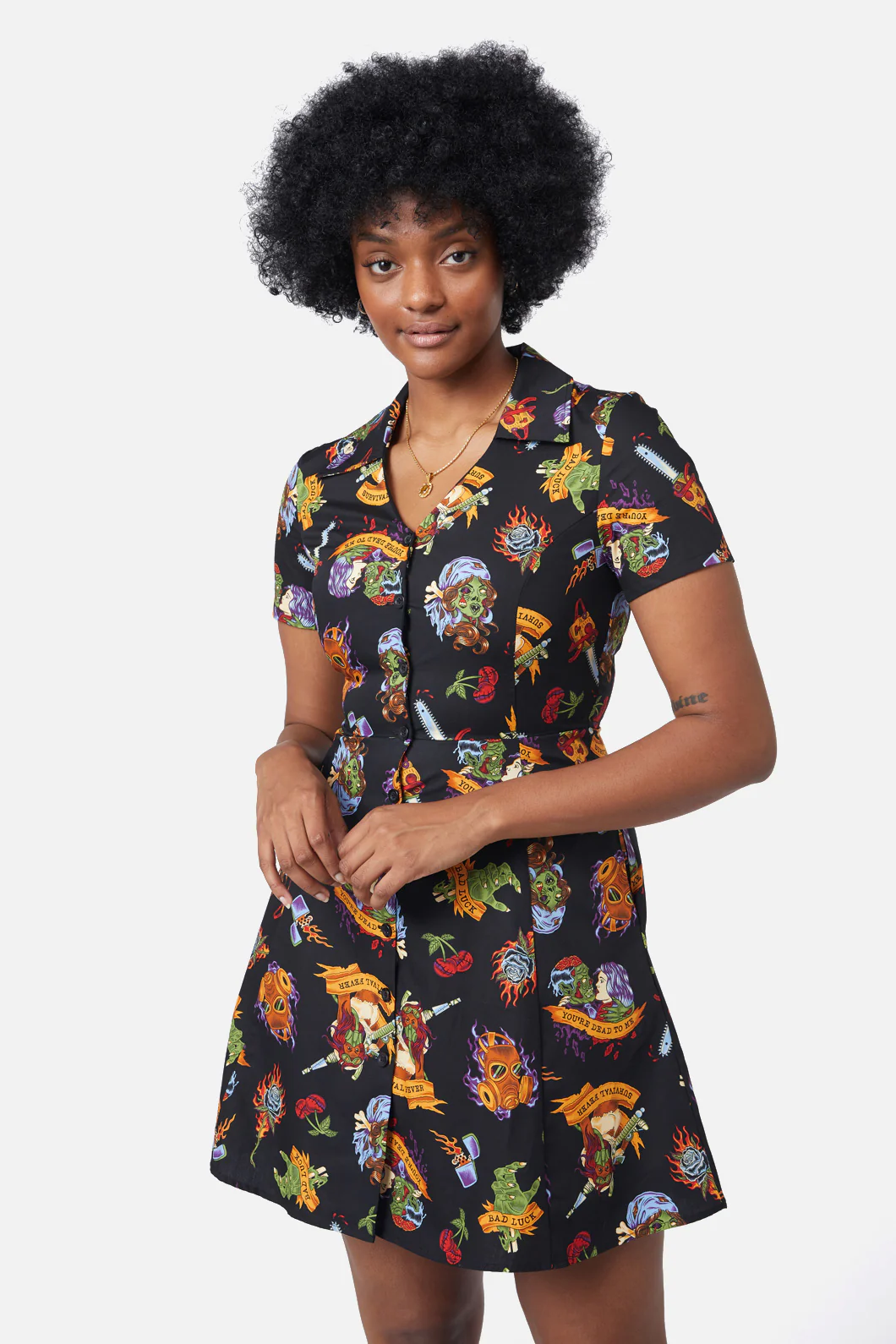 Tattoo Zombie Shirt Dress