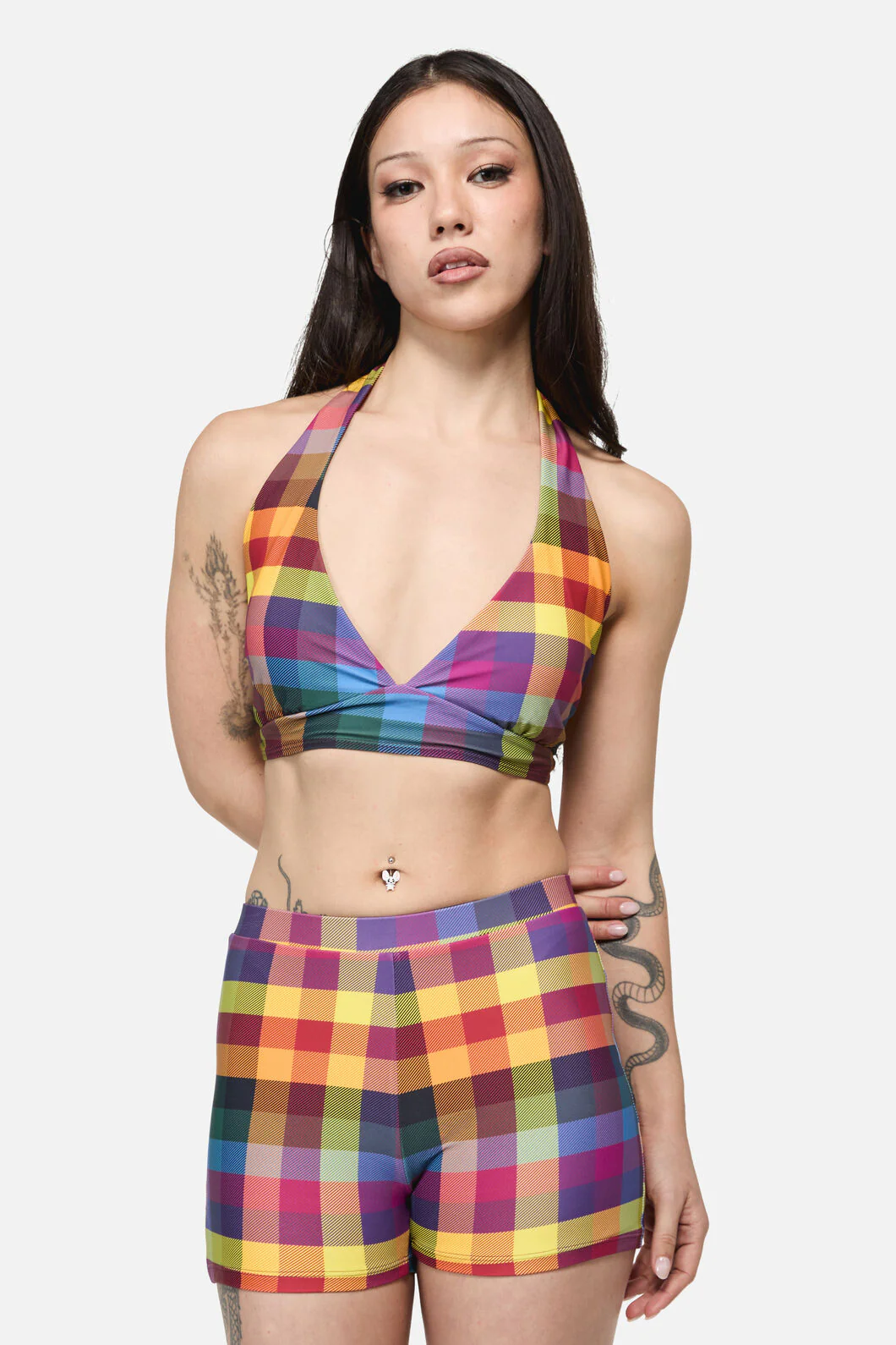 Cosy Check Bikini Top