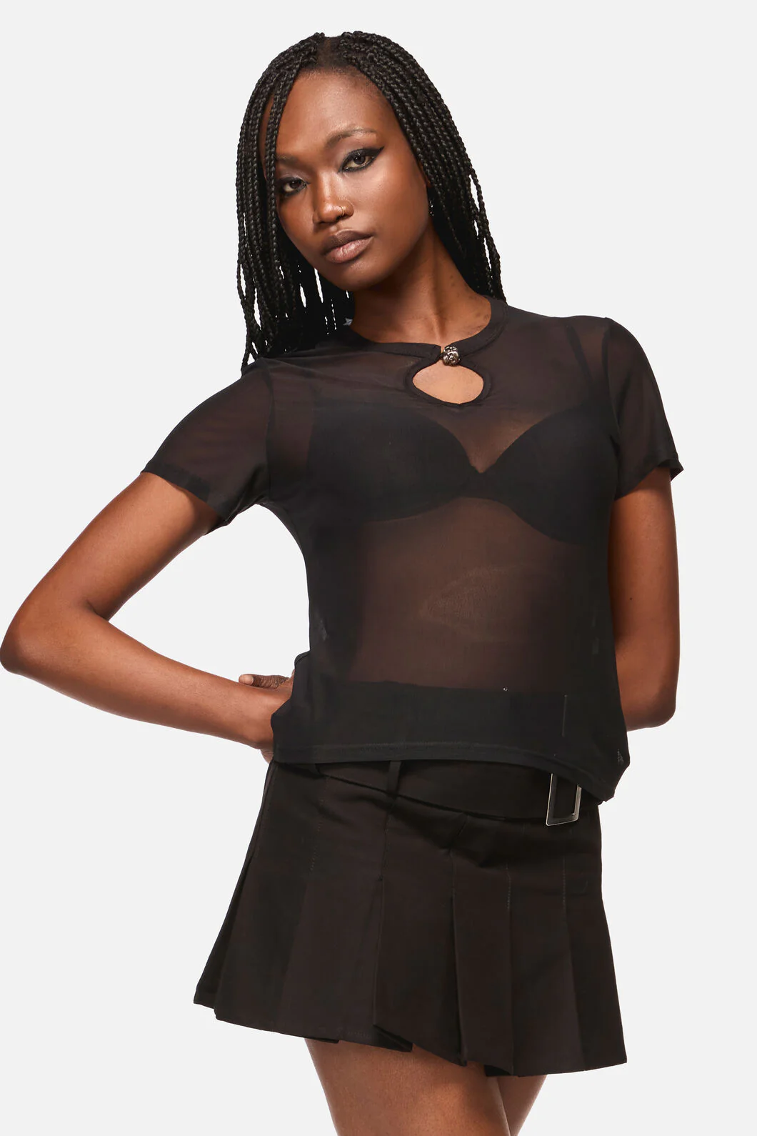 Crosswise Mesh SS Top