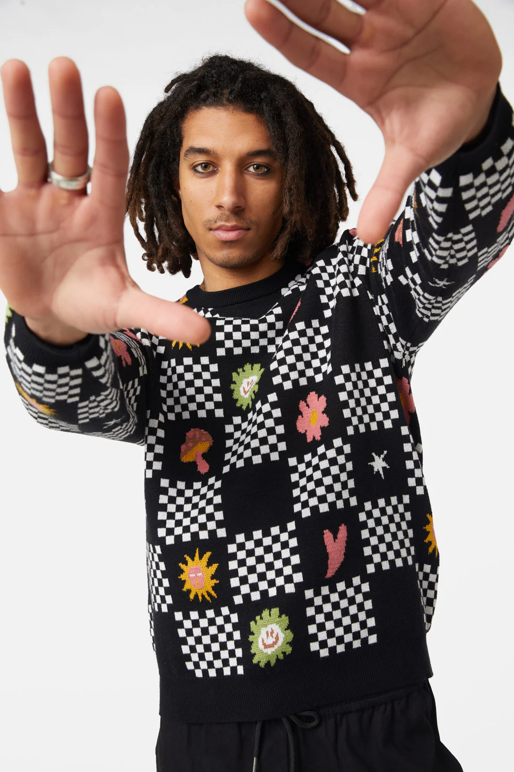 Chess At Picnic Knit