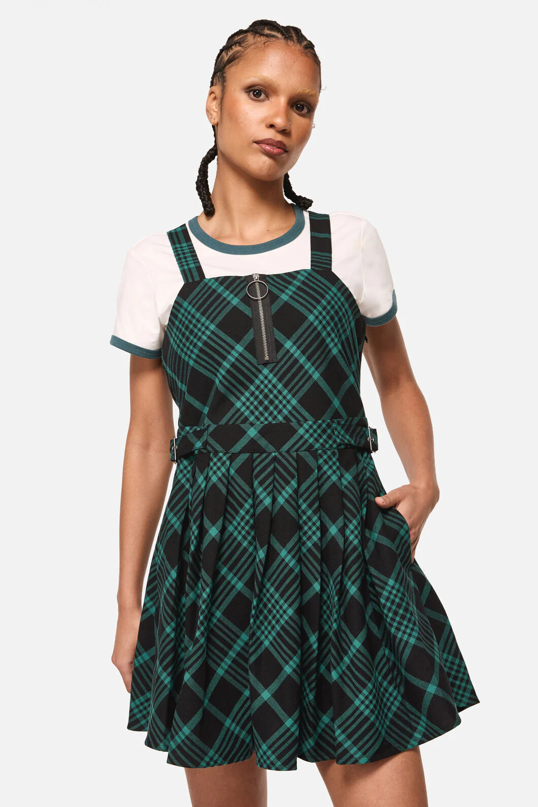 Conjuring Goth Tartan Pinafore