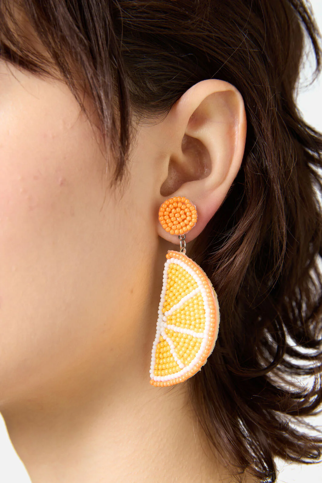 Orange Beaded Earrings