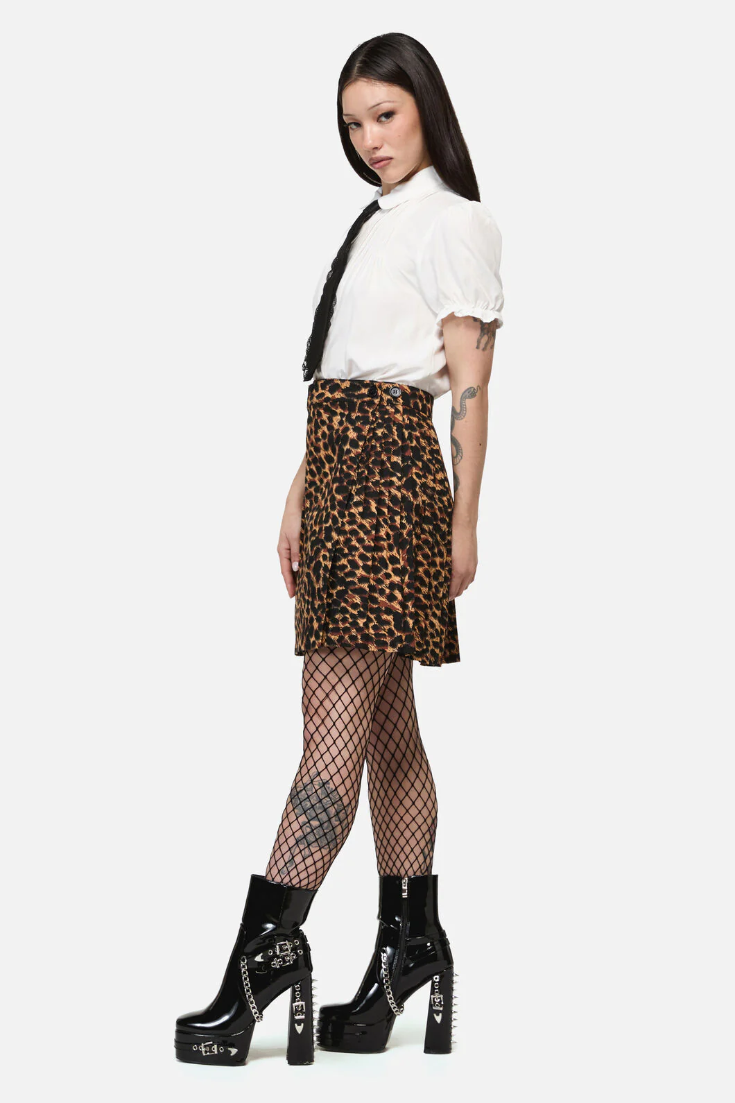 Leopard Print Grunge Skirt