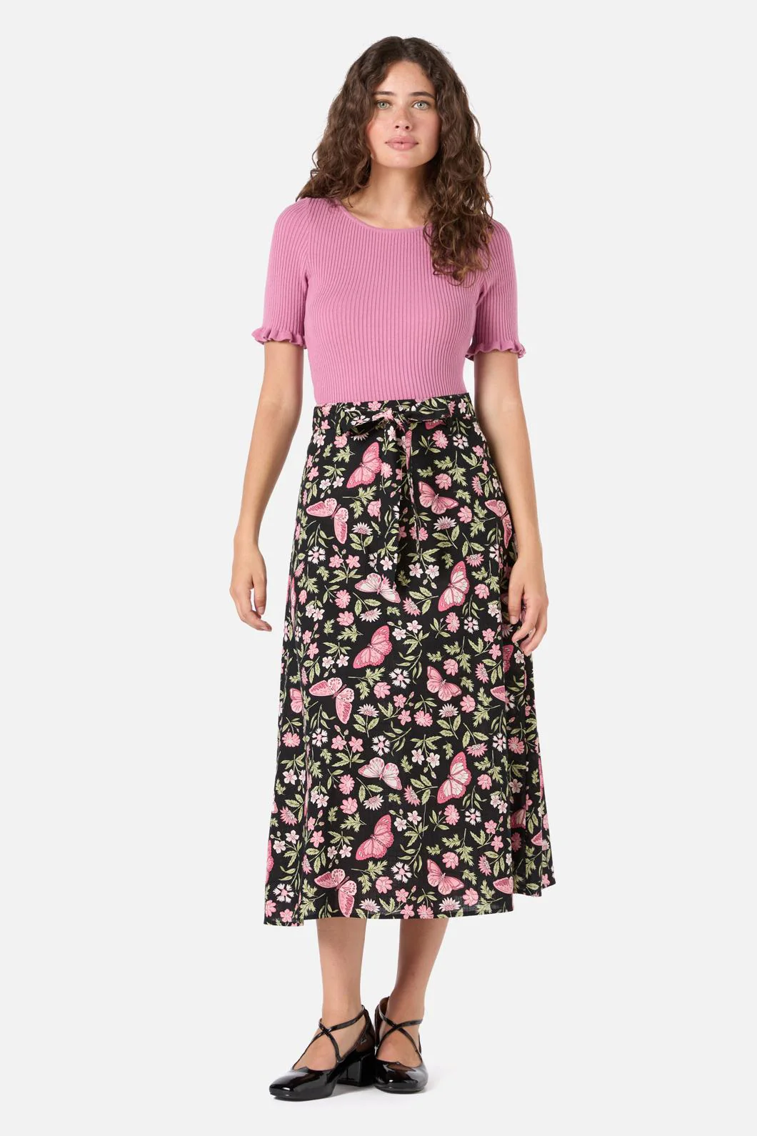 Yvette Butterfly Midi Skirt