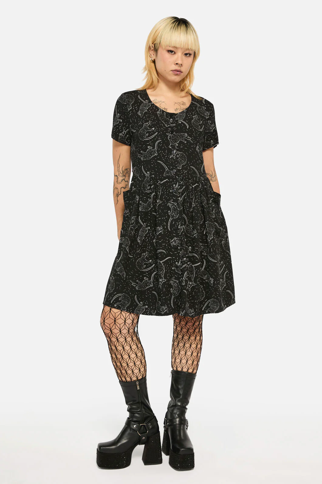 Ratbag Short Sleeved Grunge Dress