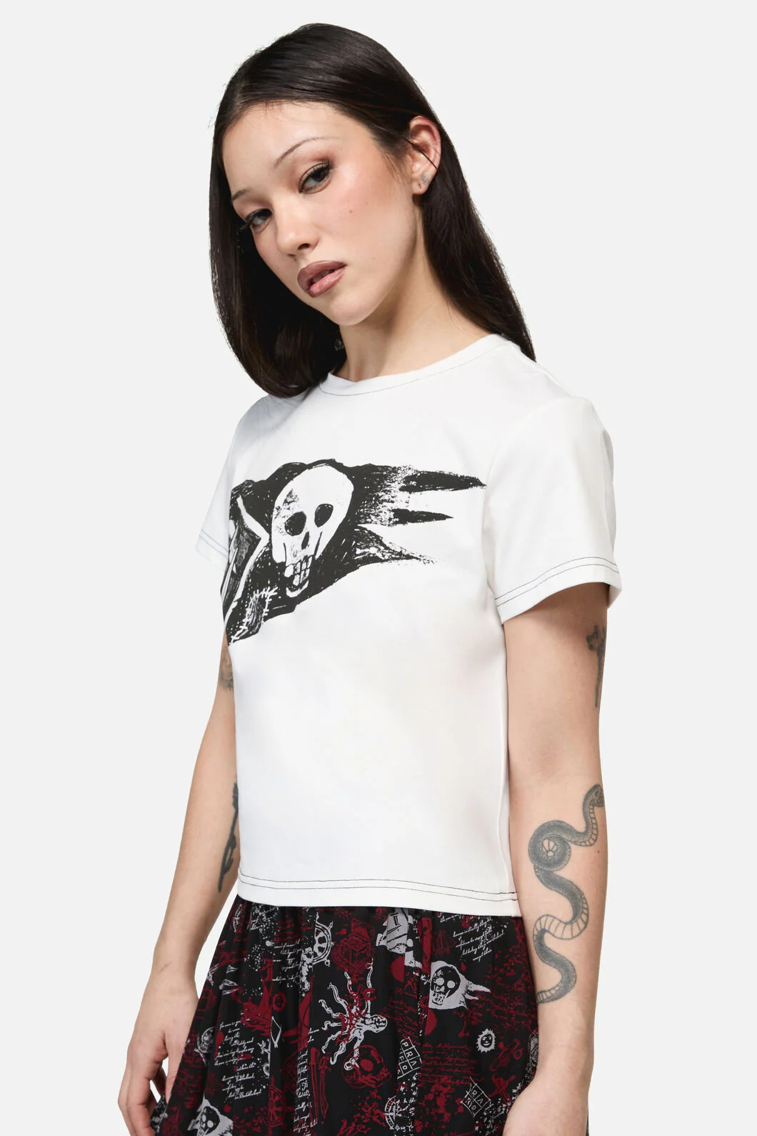Pirate Flag Print Punk Tee