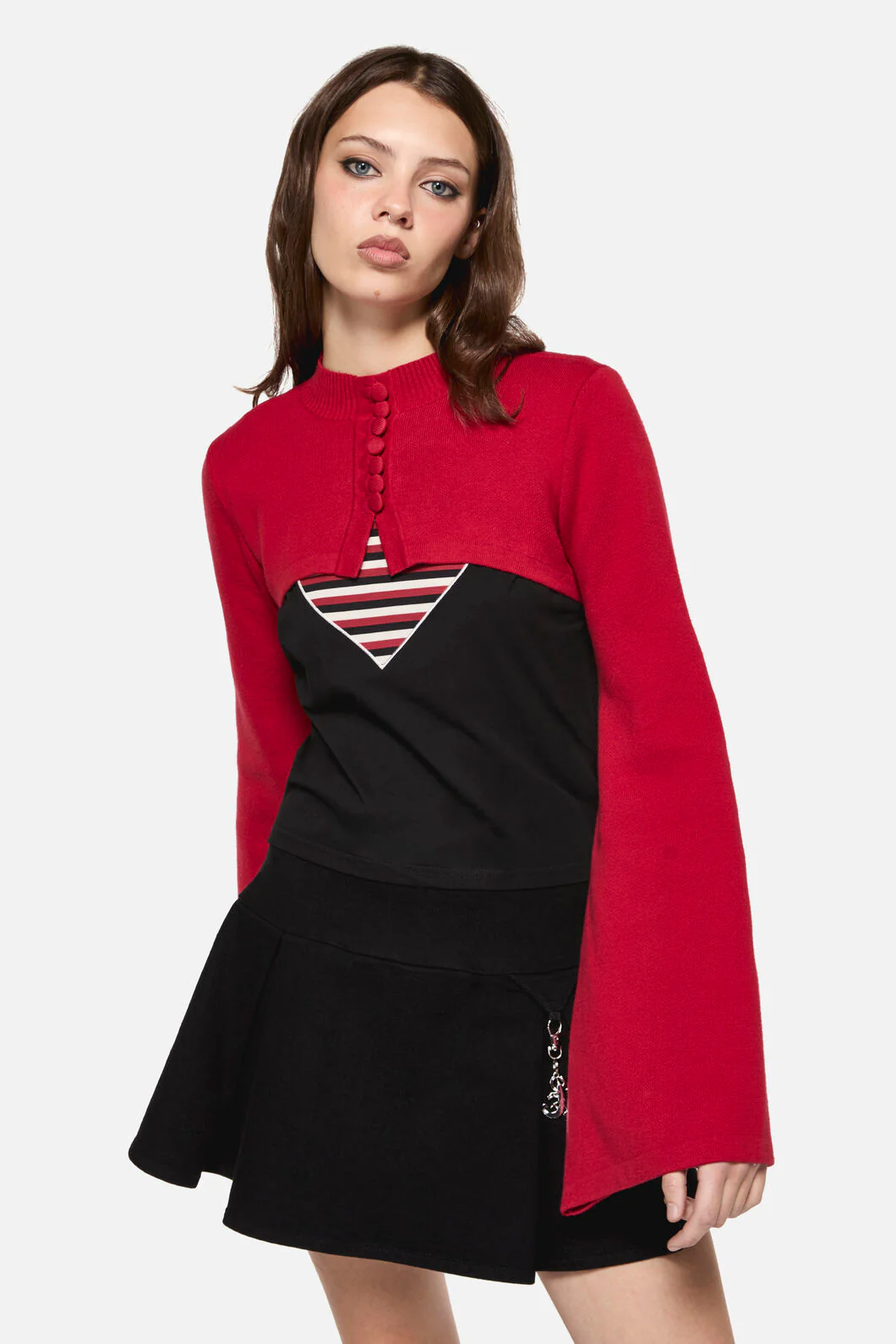 Moggy High Neck Cropped Cardigan