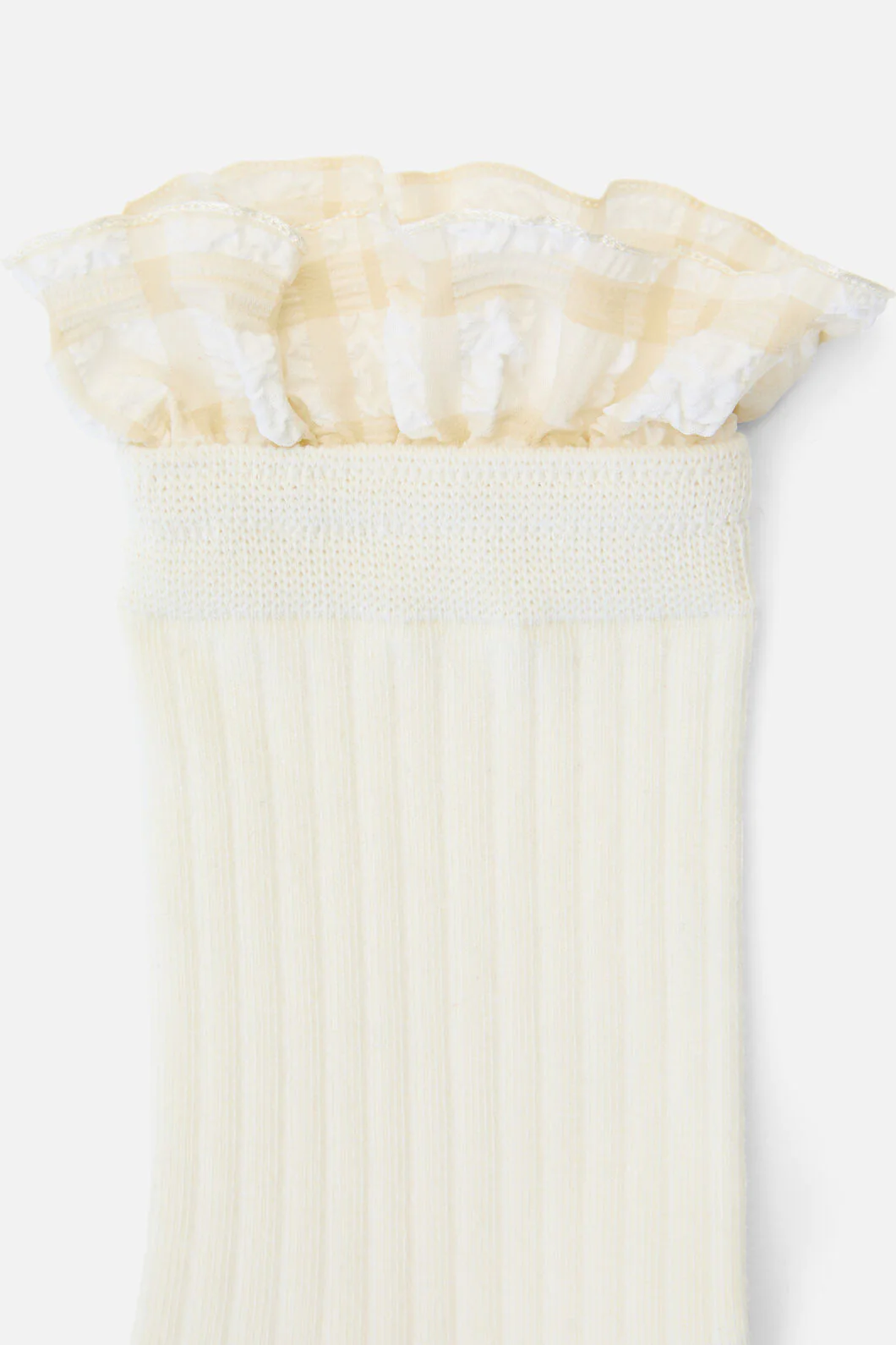 Cream Rib Frill Sock