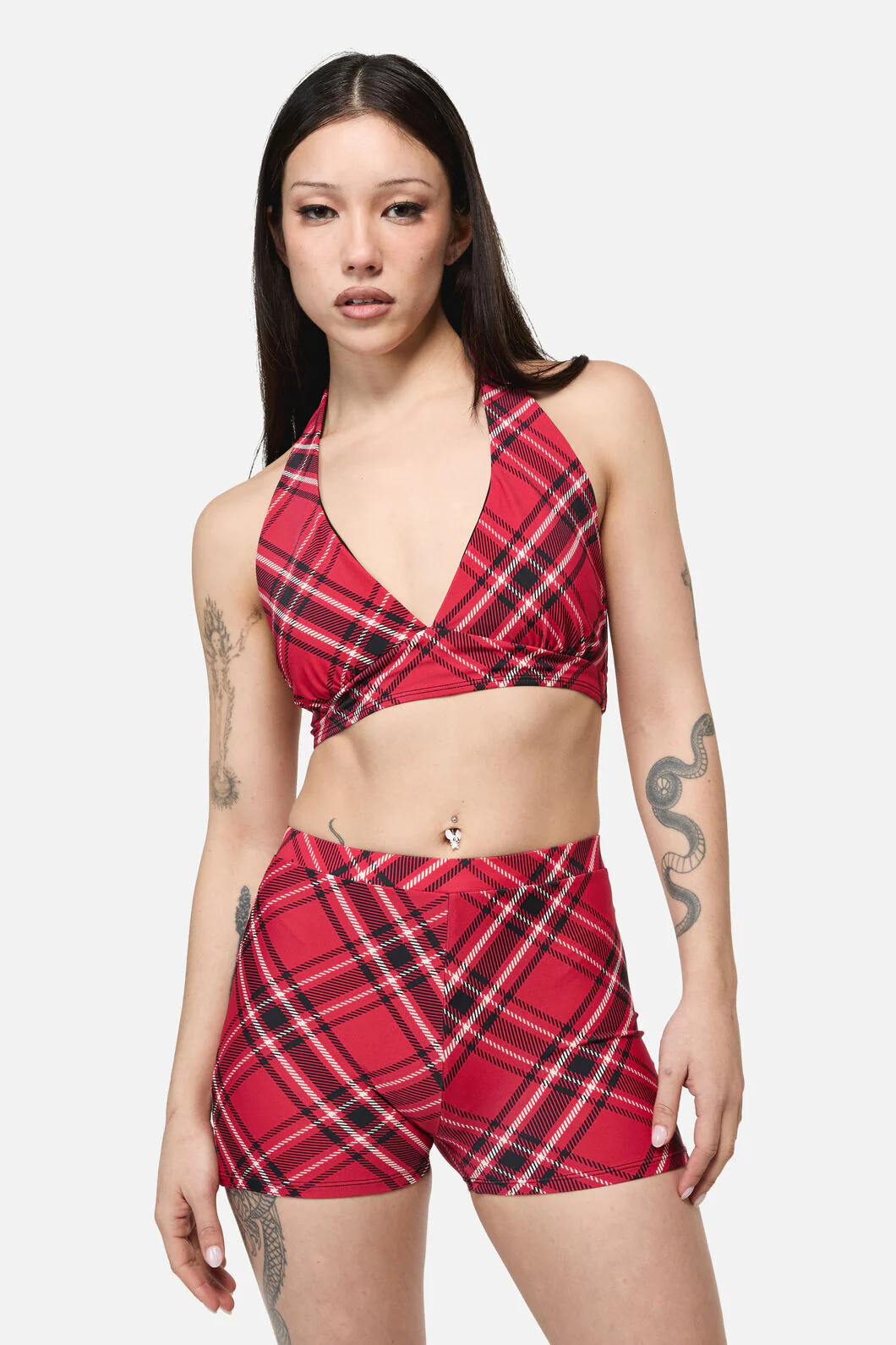 Piracy Tartan Goth Bikini Top