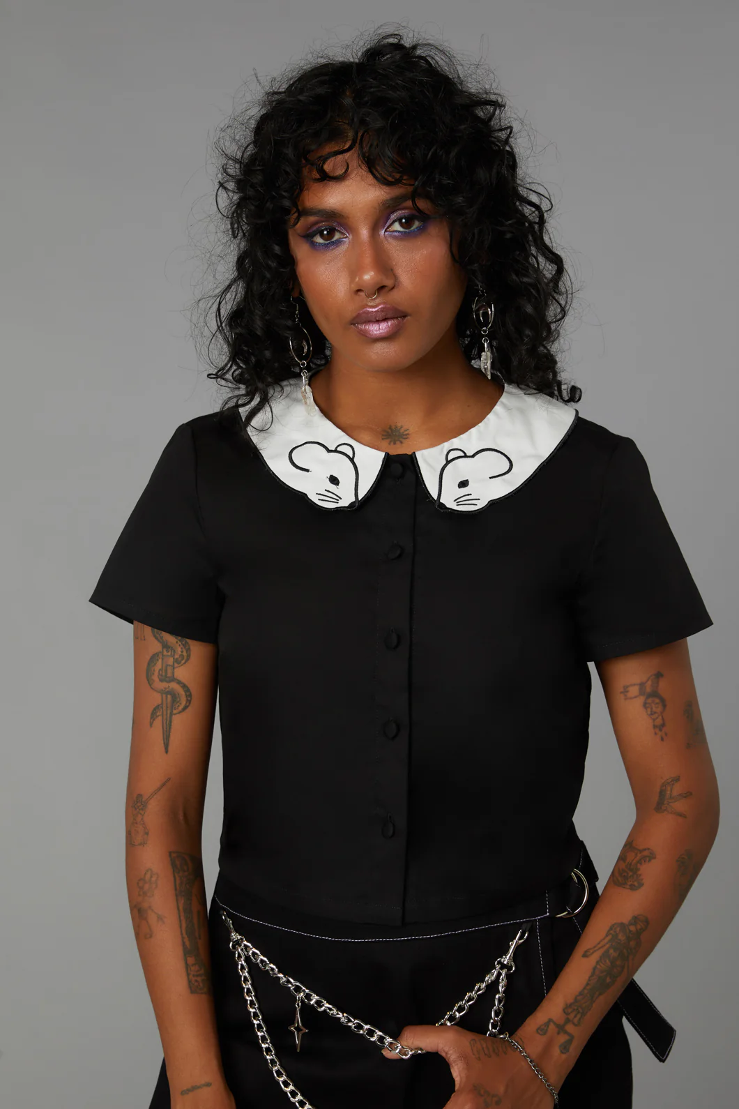 Mouse Embroidered Blouse