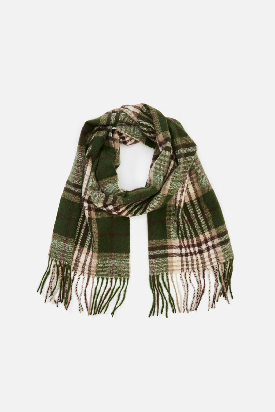 Olive Check Scarf