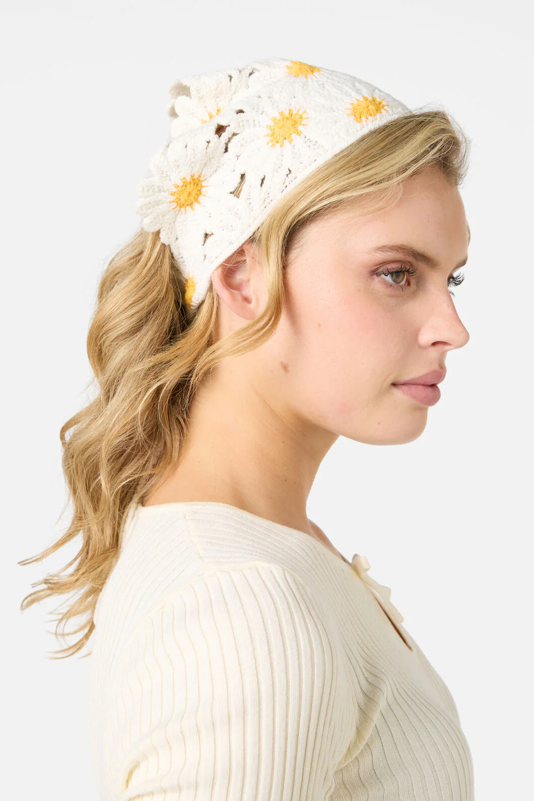 Daisy Crochet Head Scarf