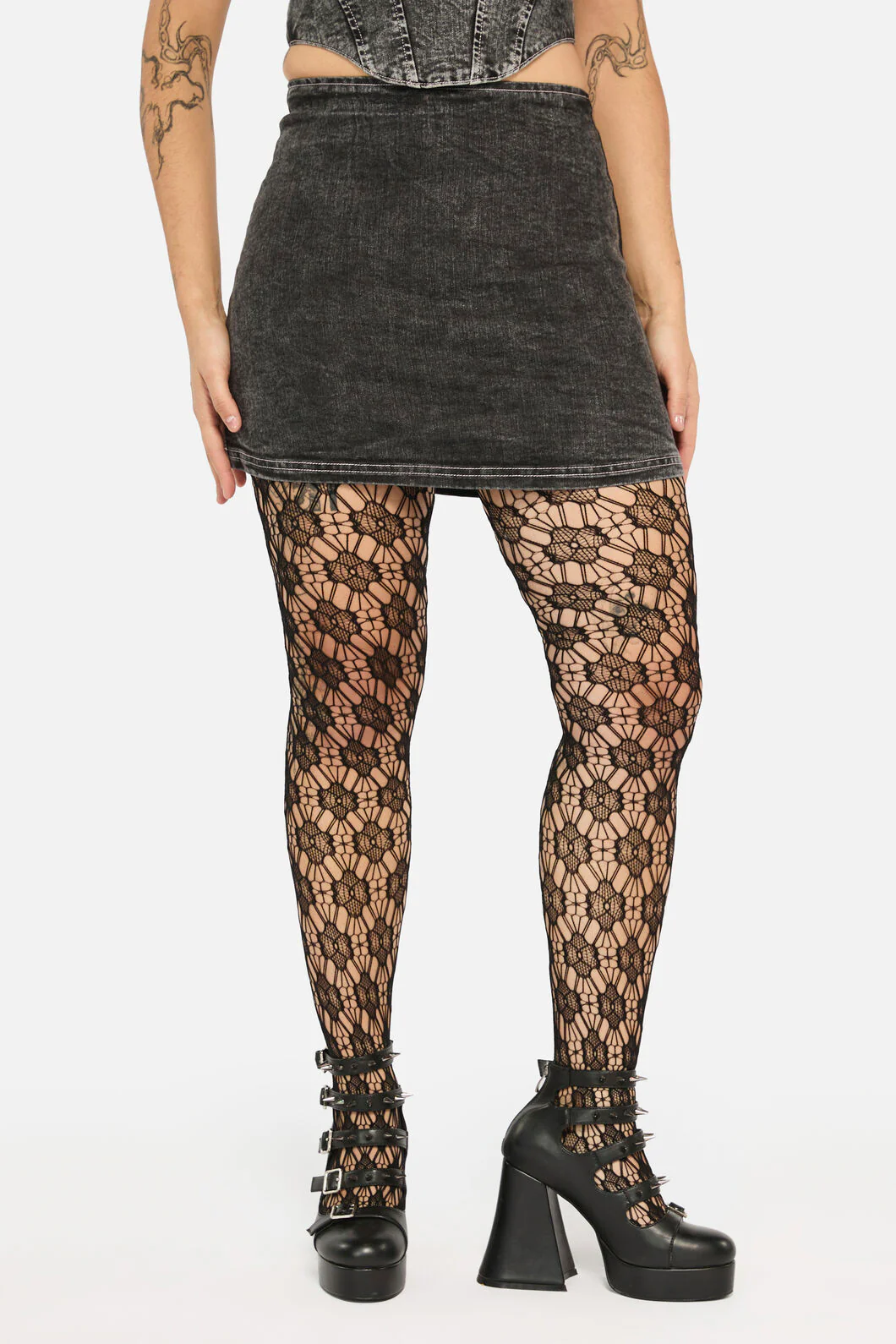 Ratbag Acid Wash Fitted Mini Skort