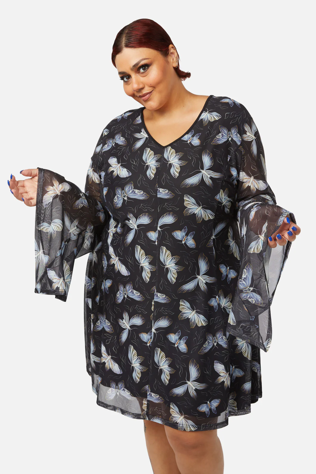 Curve Larvae Mesh Dress