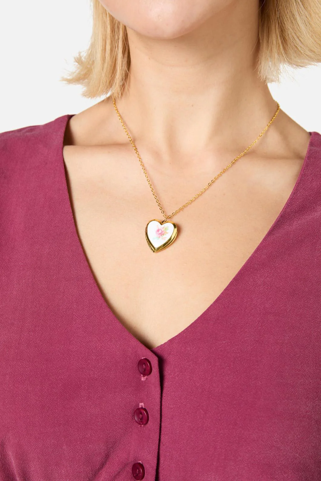 Pink Flower Vintage Locket