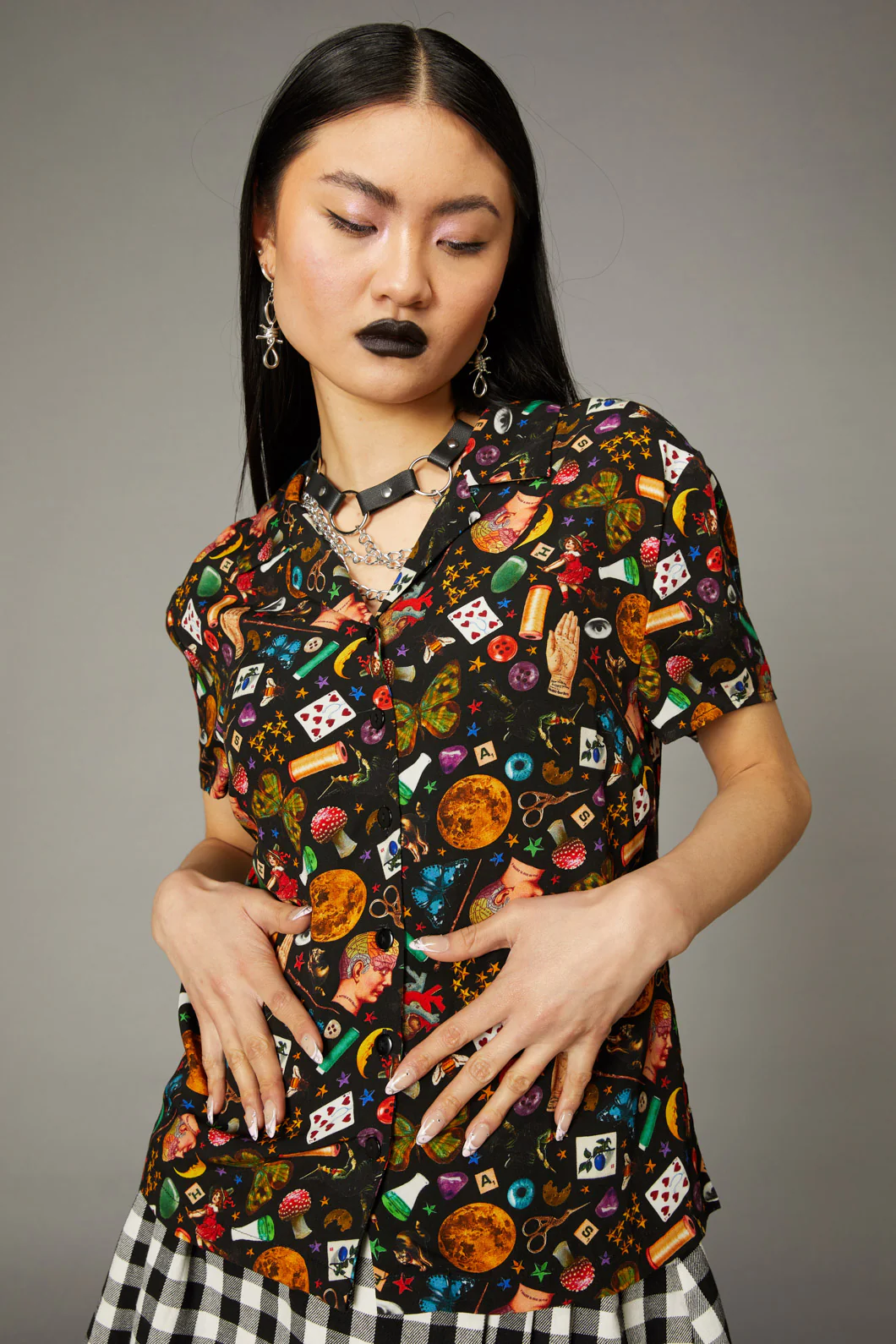 Crafty Witch Print Blouse