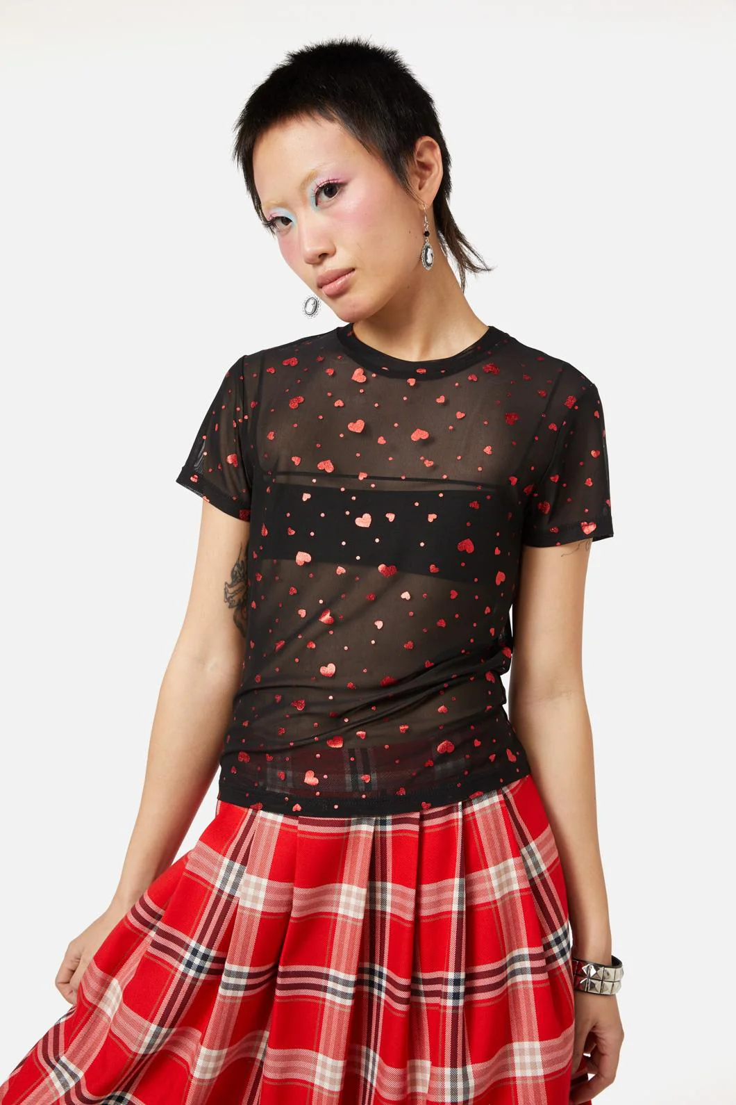 Queen Of Cats SS Mesh Top