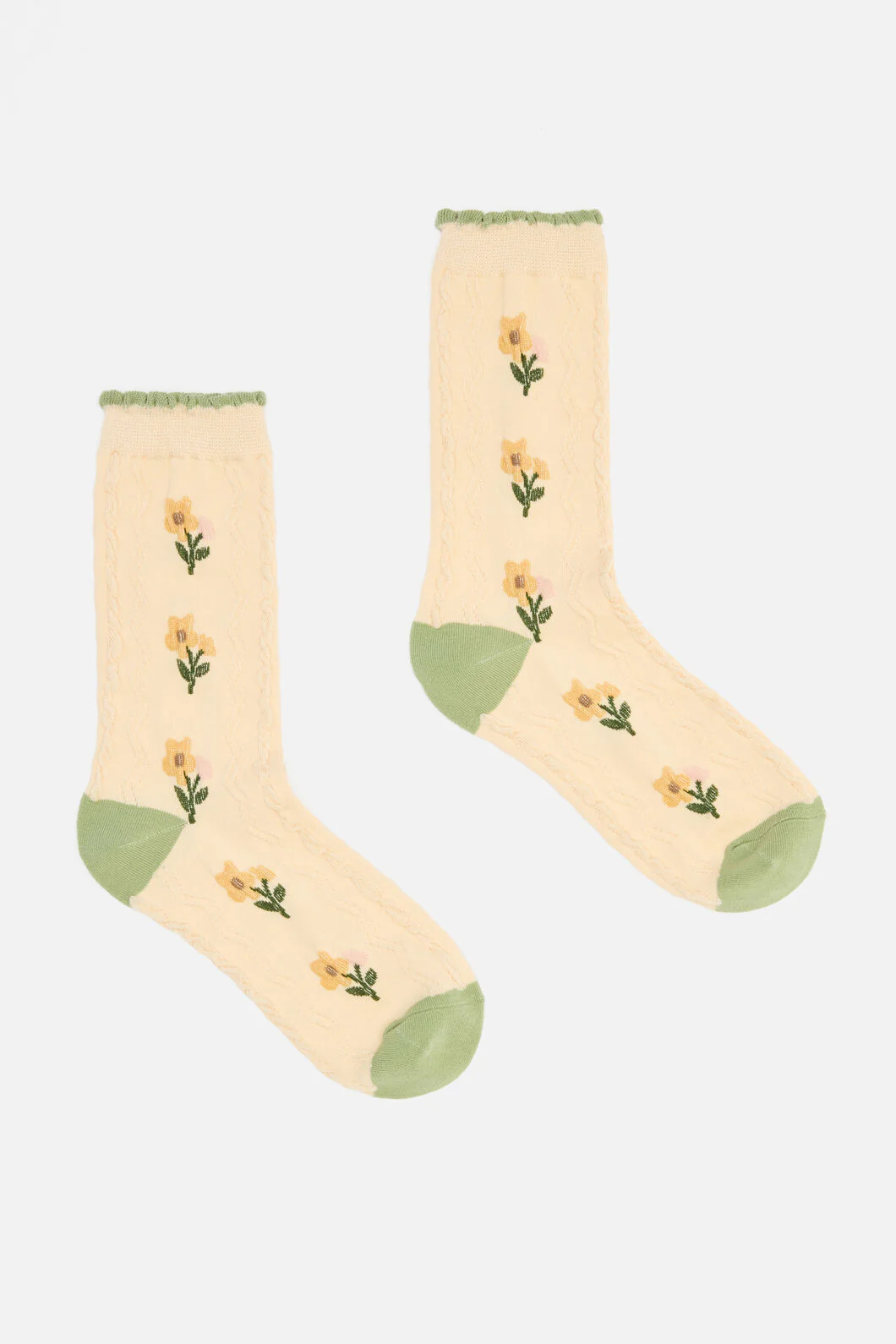 Textured Flower Socks