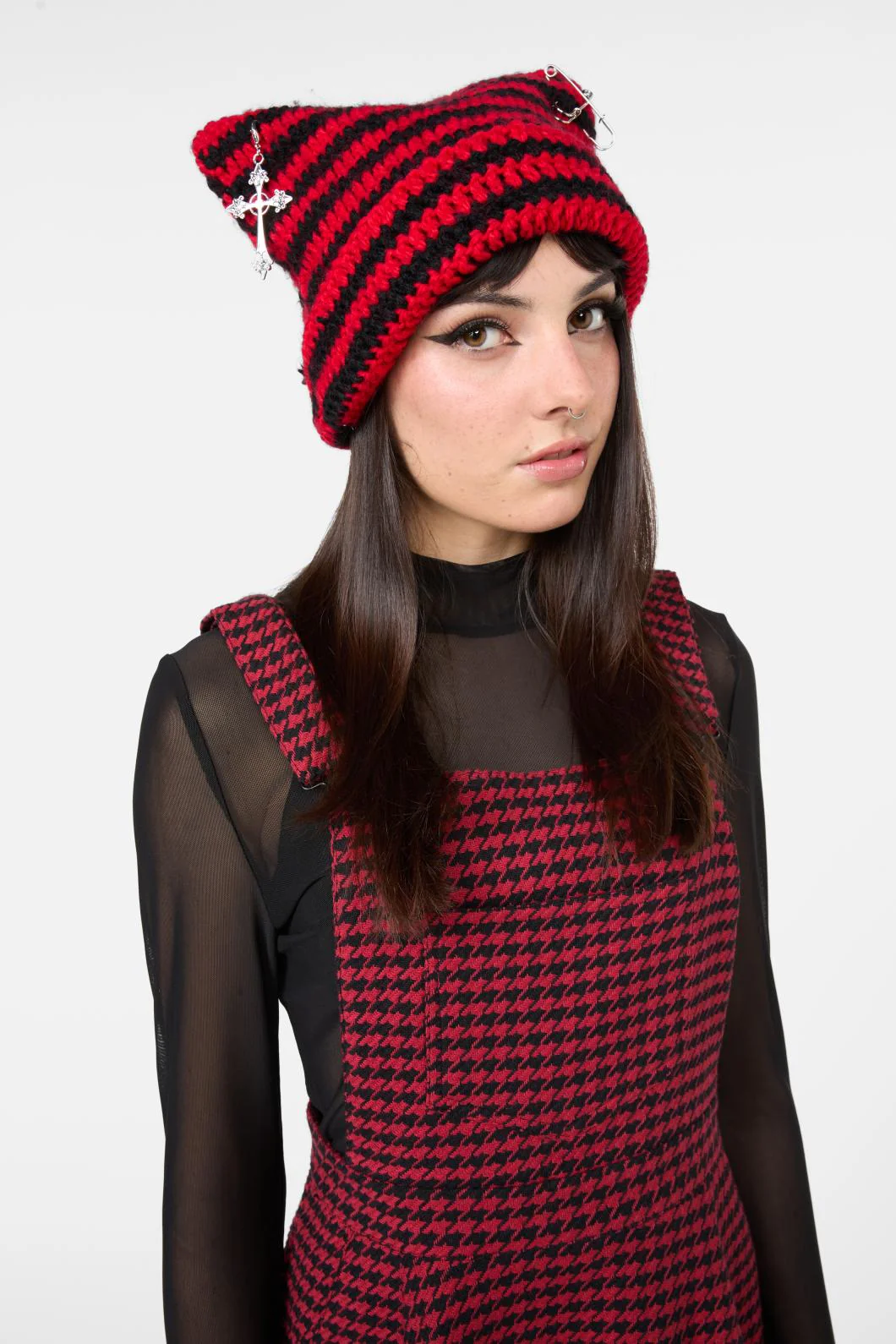 Red Charming Stripe Beanie