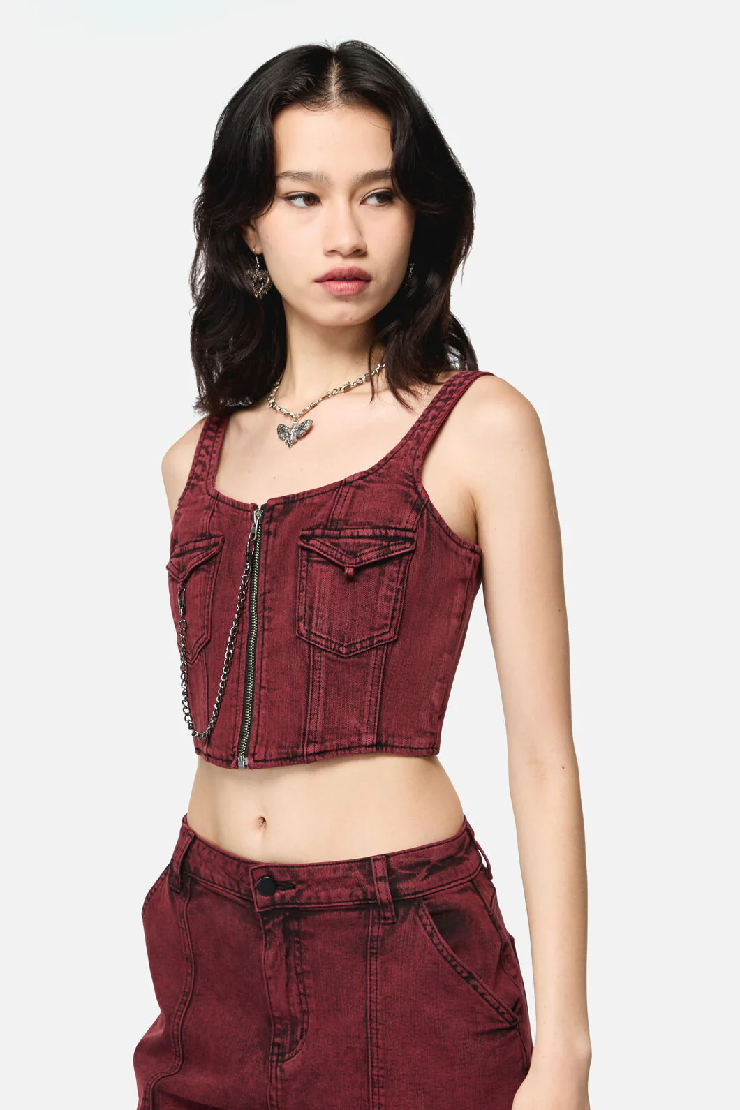 Barb Denim Corset Top