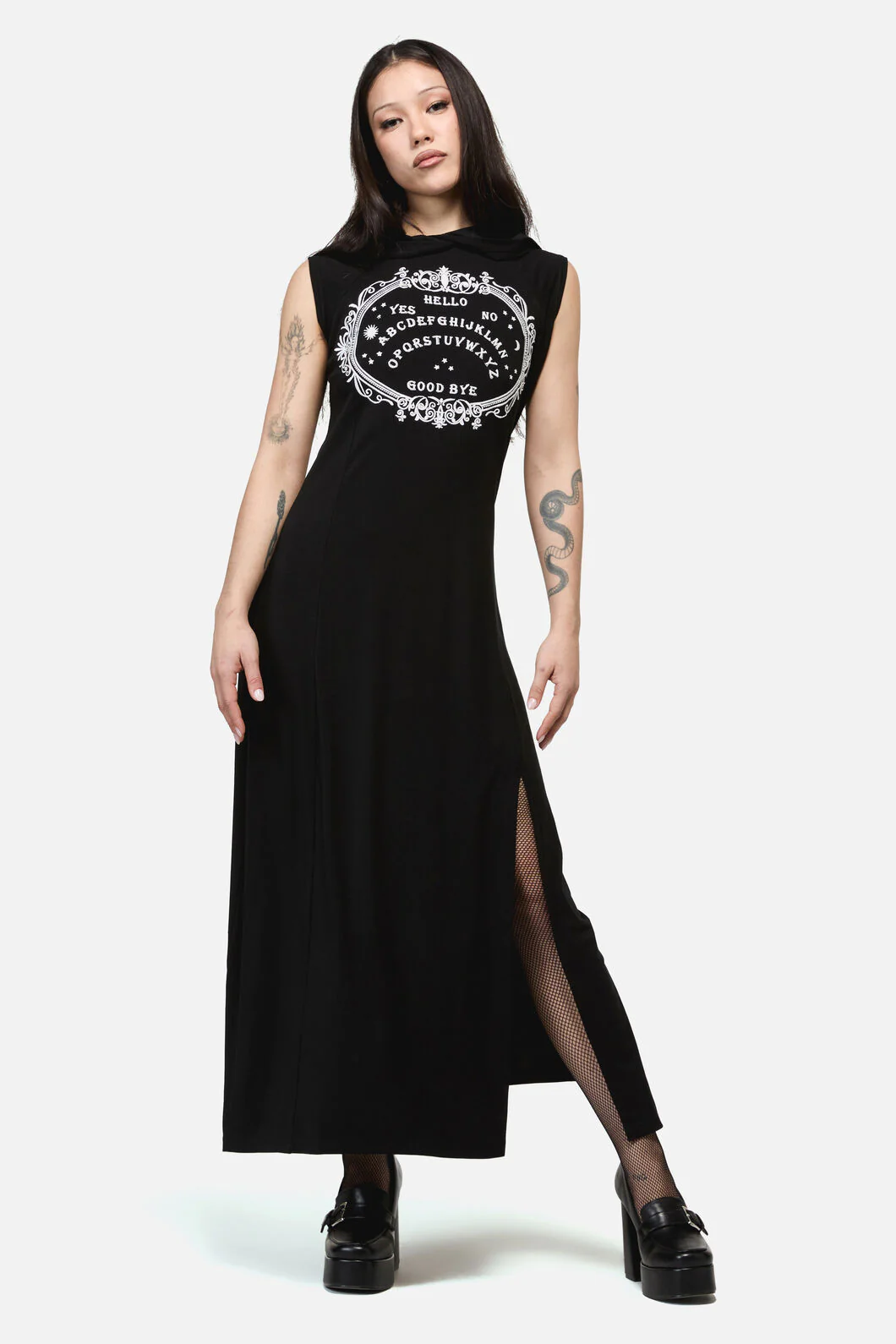 Seance Hooded Goth Maxi Dress
