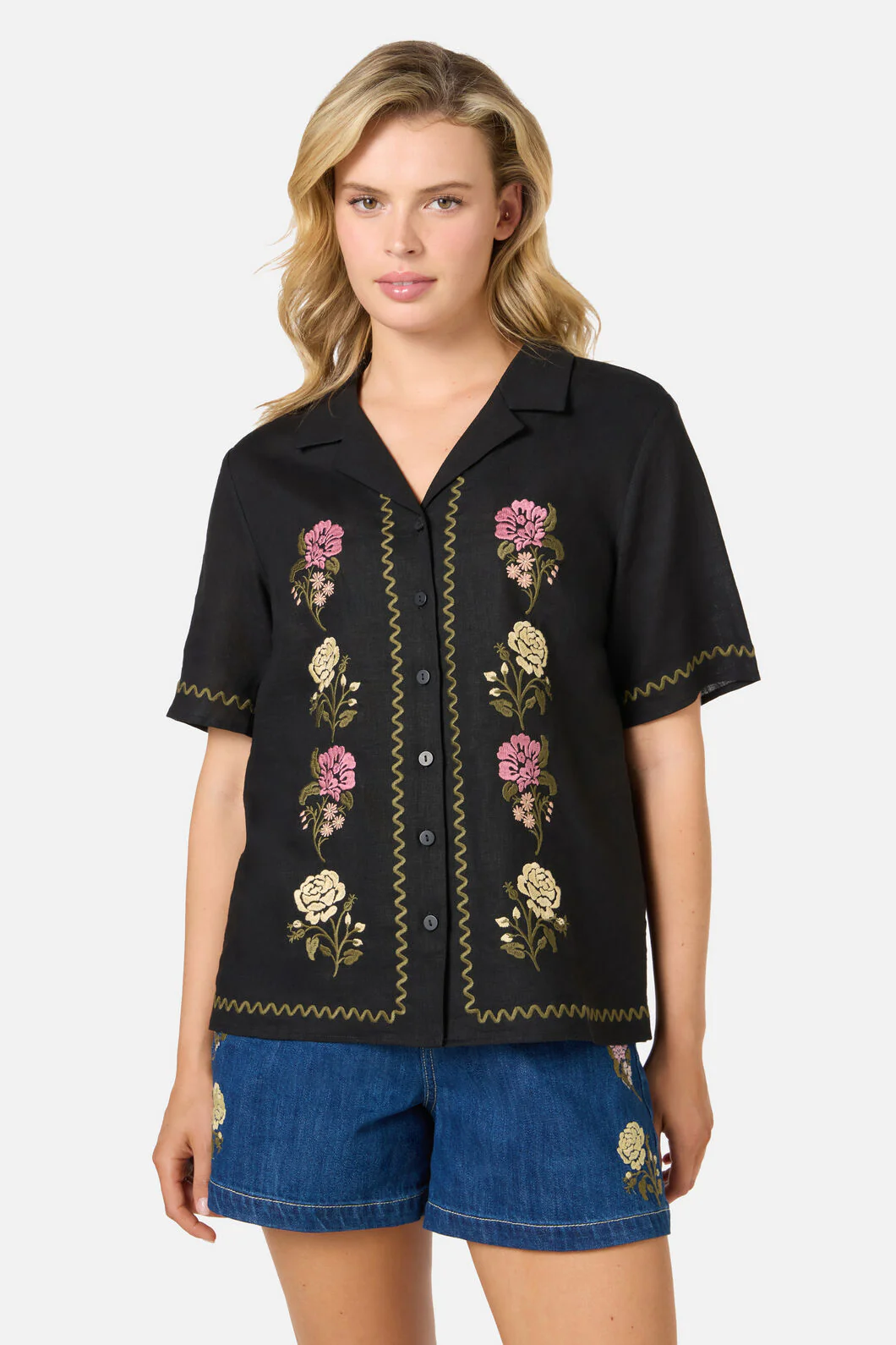 Astrid Rose Embroidered Shirt