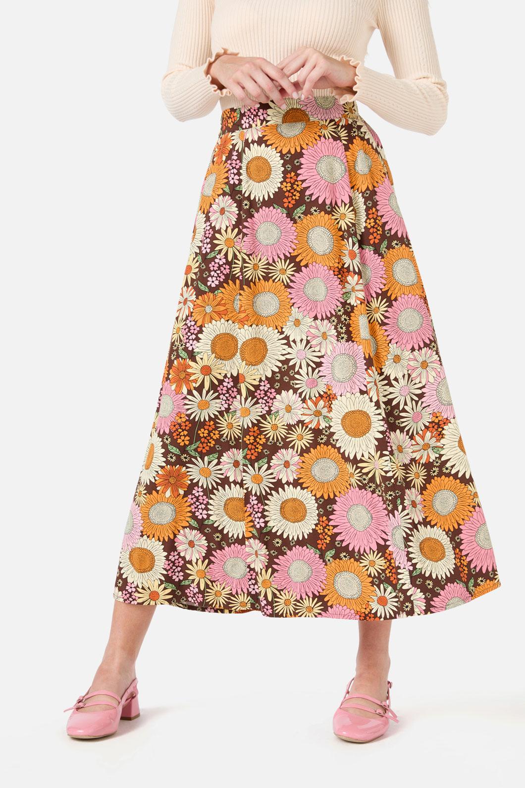 Viva Floral Midi Skirt