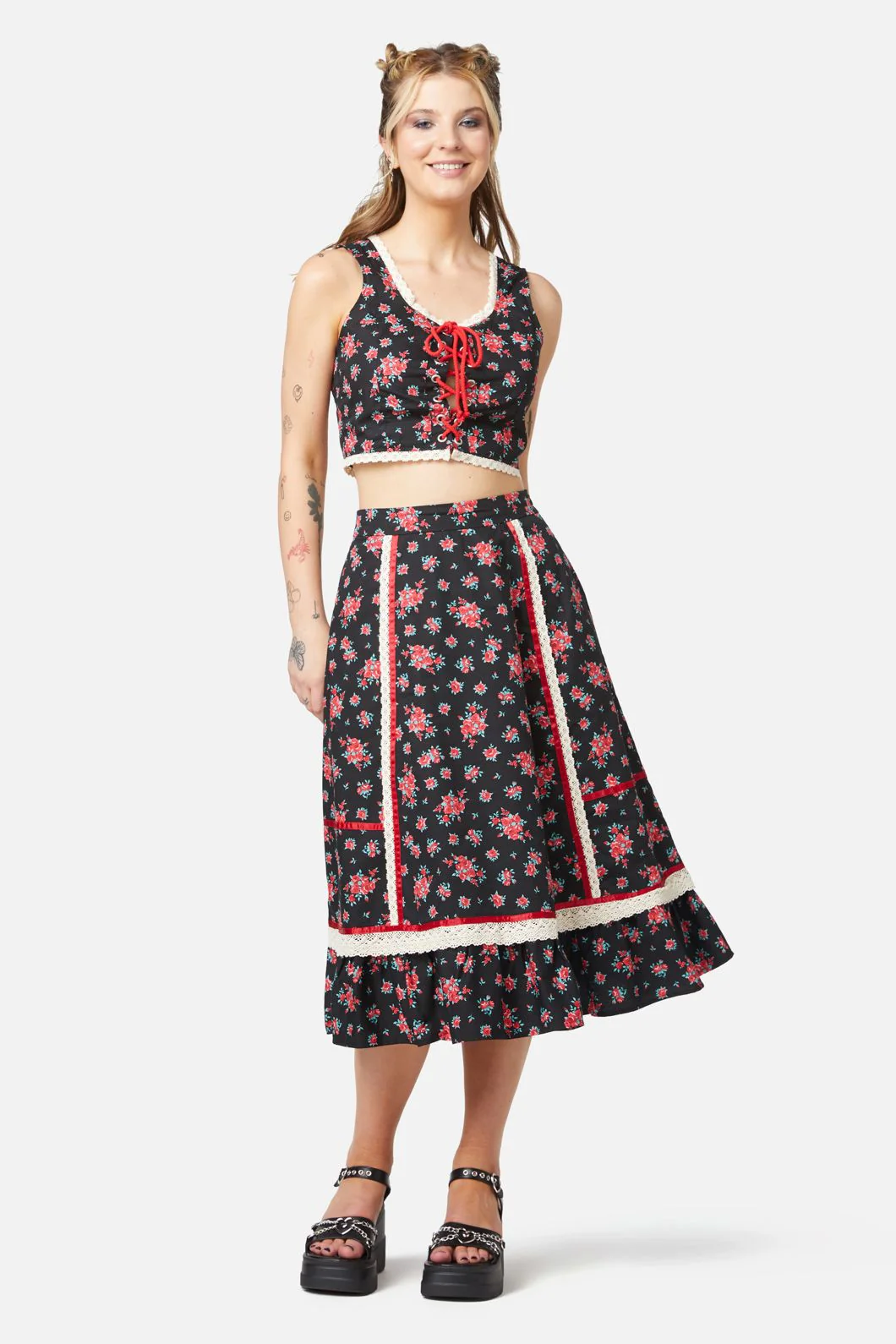 70s Prairie Rose Bustier Top