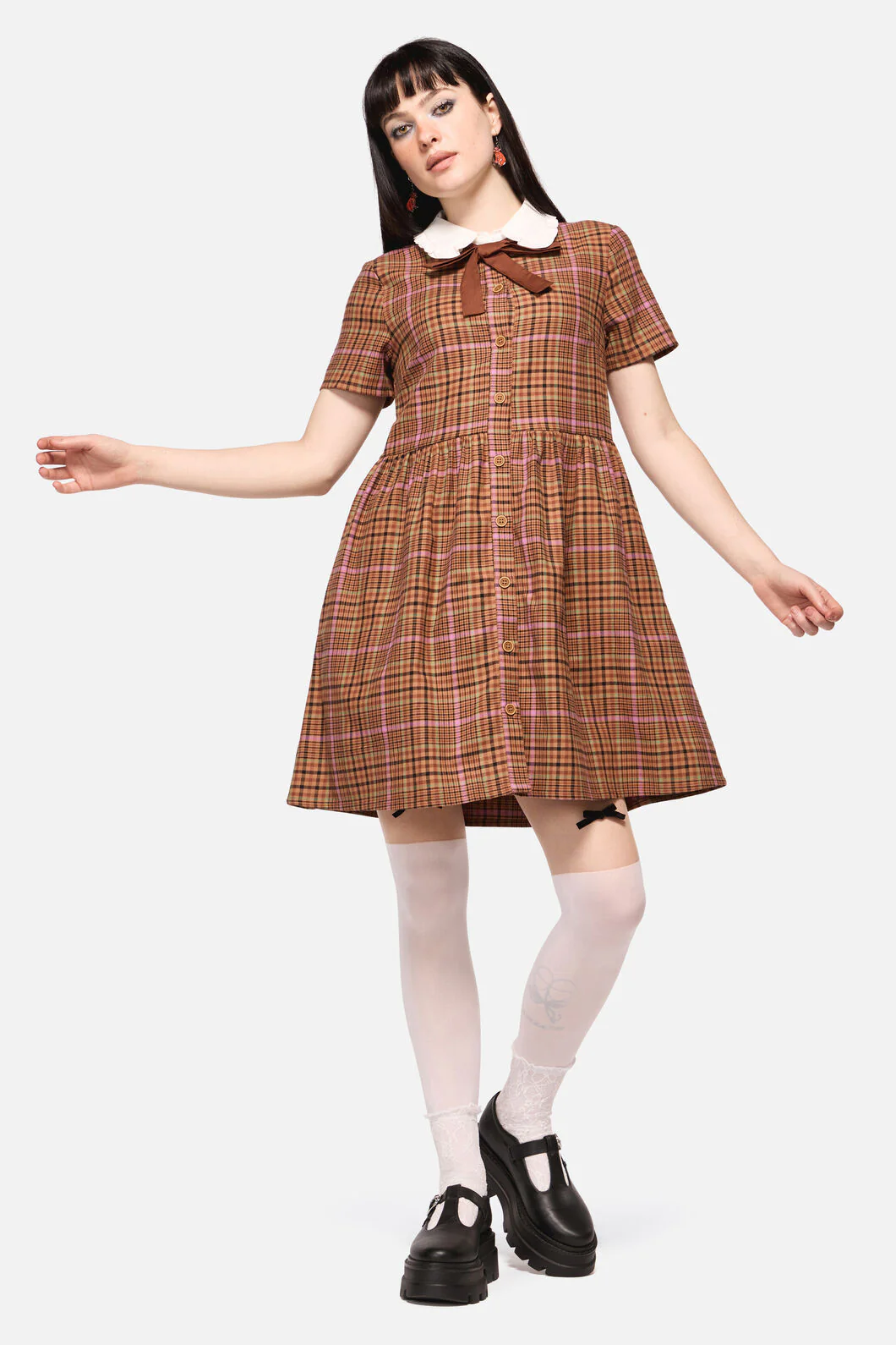 Rustic Check Collar Dress