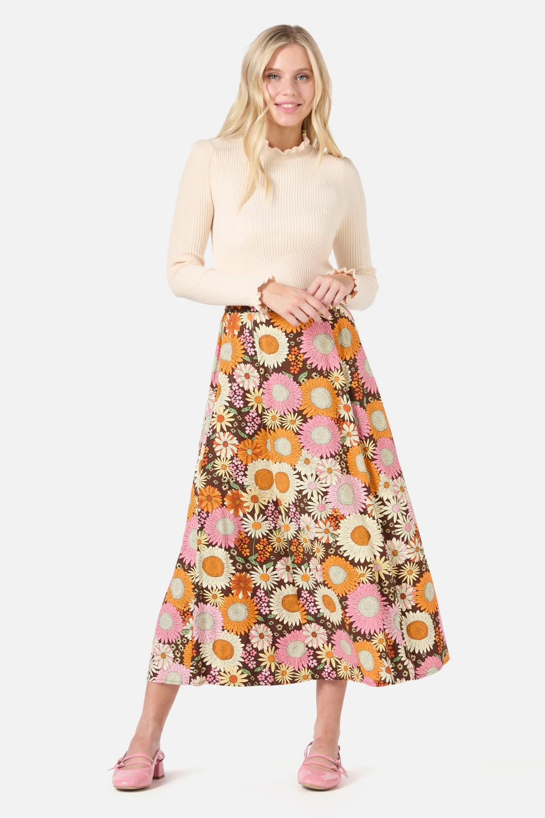 Viva Floral Midi Skirt