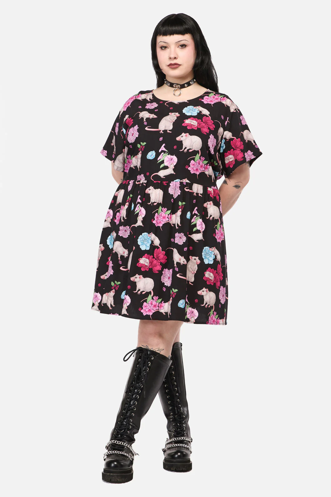 Curve Rat-A-Tat Print Dress