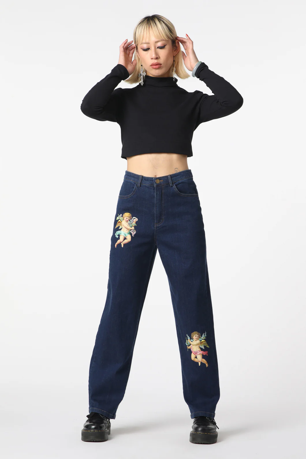 Denim Cherub Print Jean