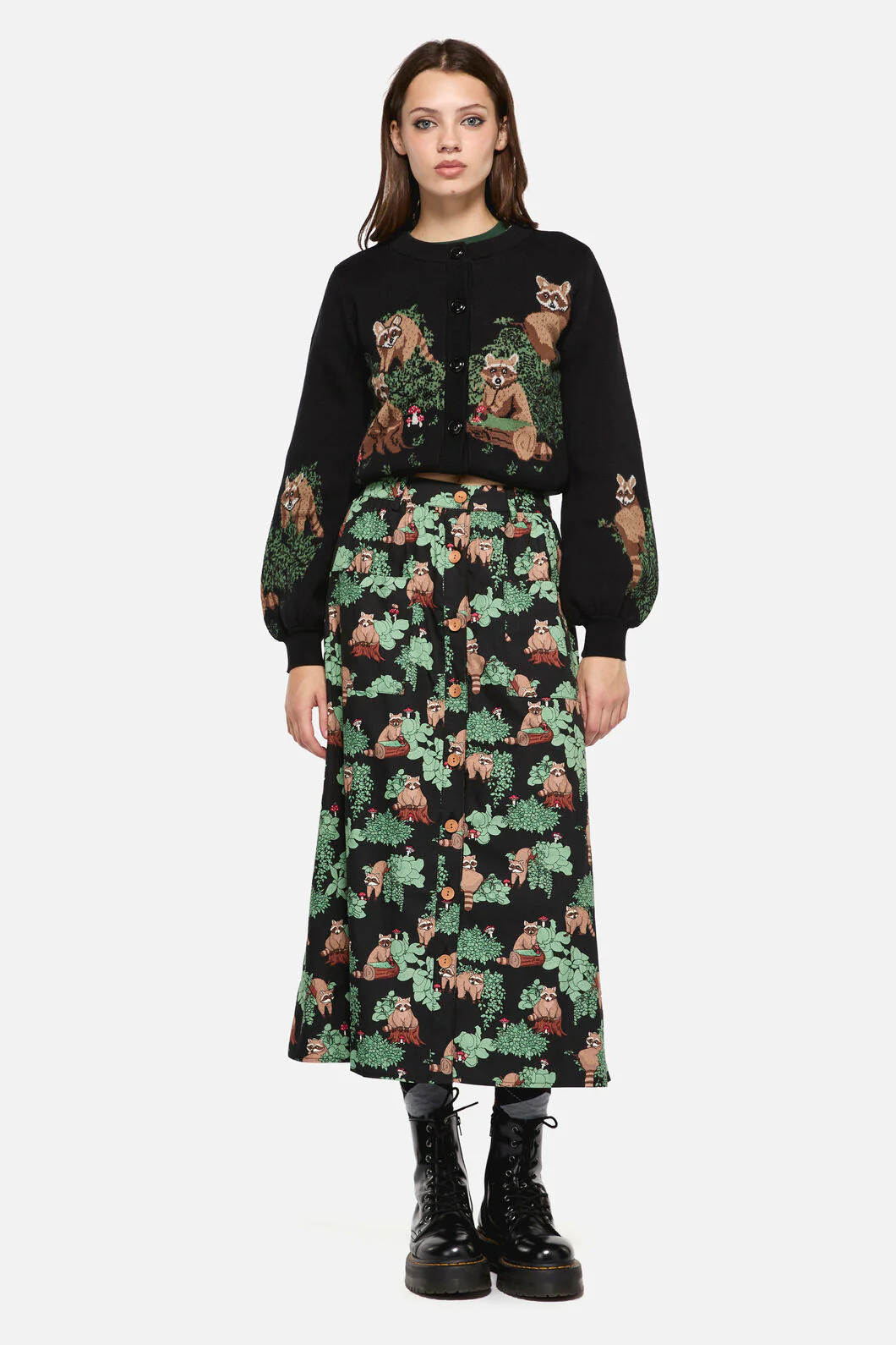 Haus Of Raccon Print Skirt