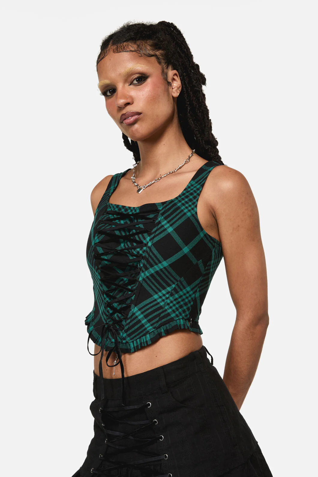 Conjuring Goth Tartan Corset