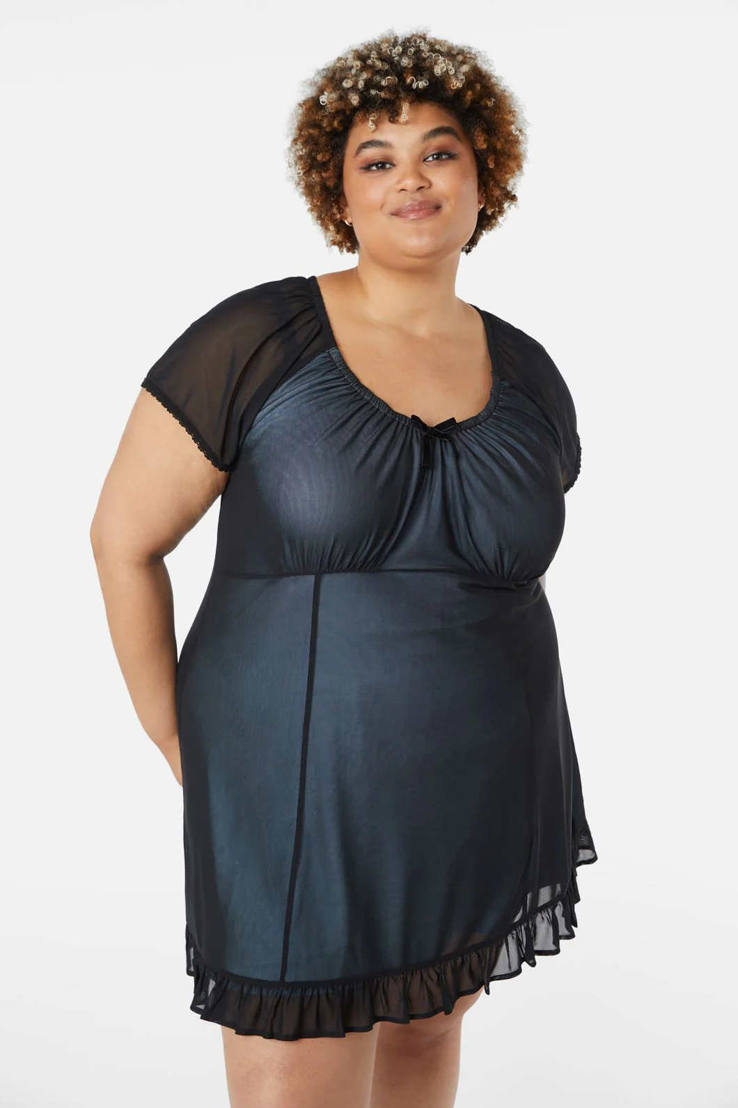 Curve Confess Mesh Mini Dress