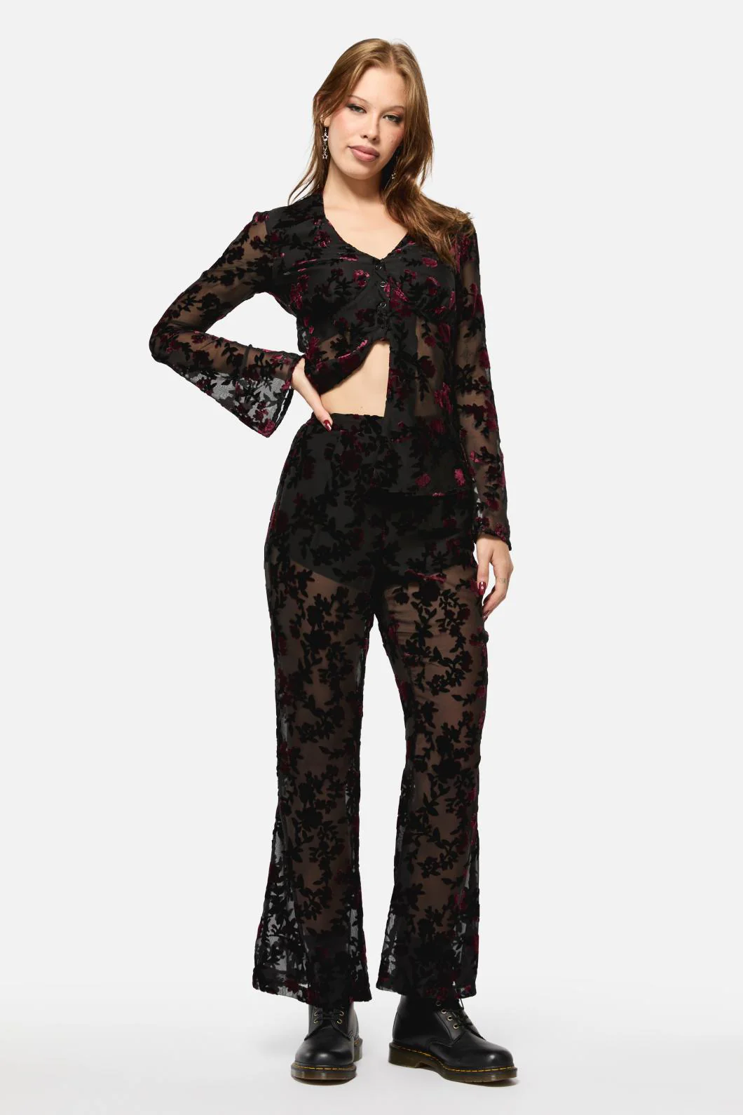 Lush Burnout Velvet Pants