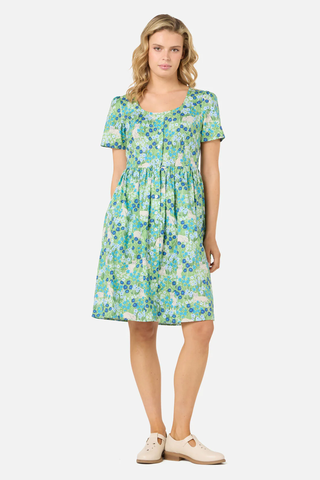 Cat & Flora Short Sleeve Dress