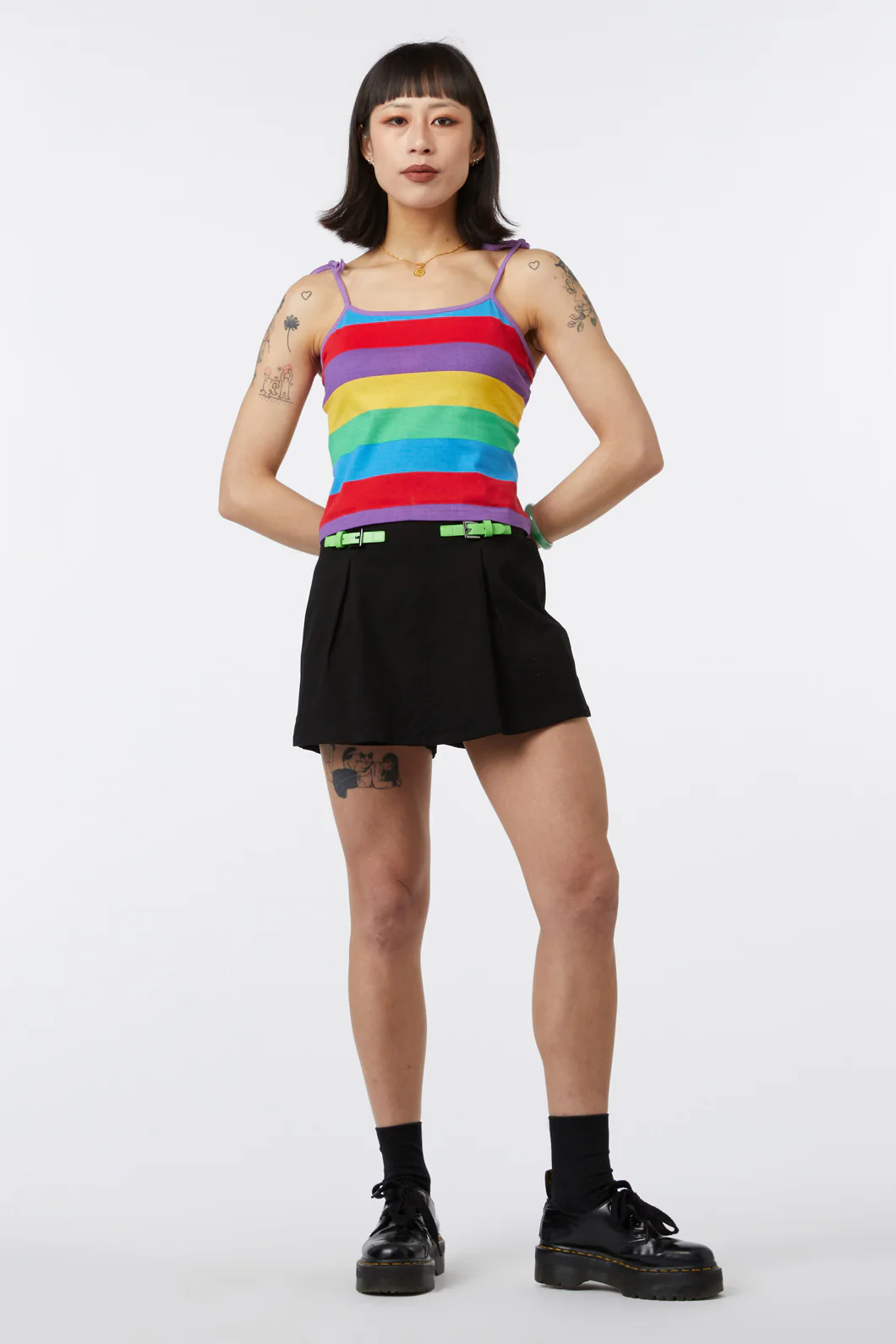 Rainbow Stripe Crop Singlet