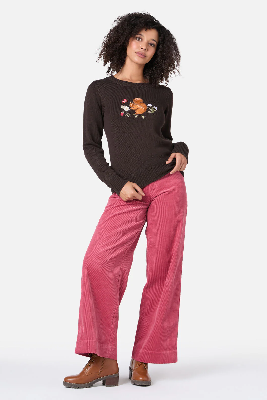 Squirrel Embroidered Jumper