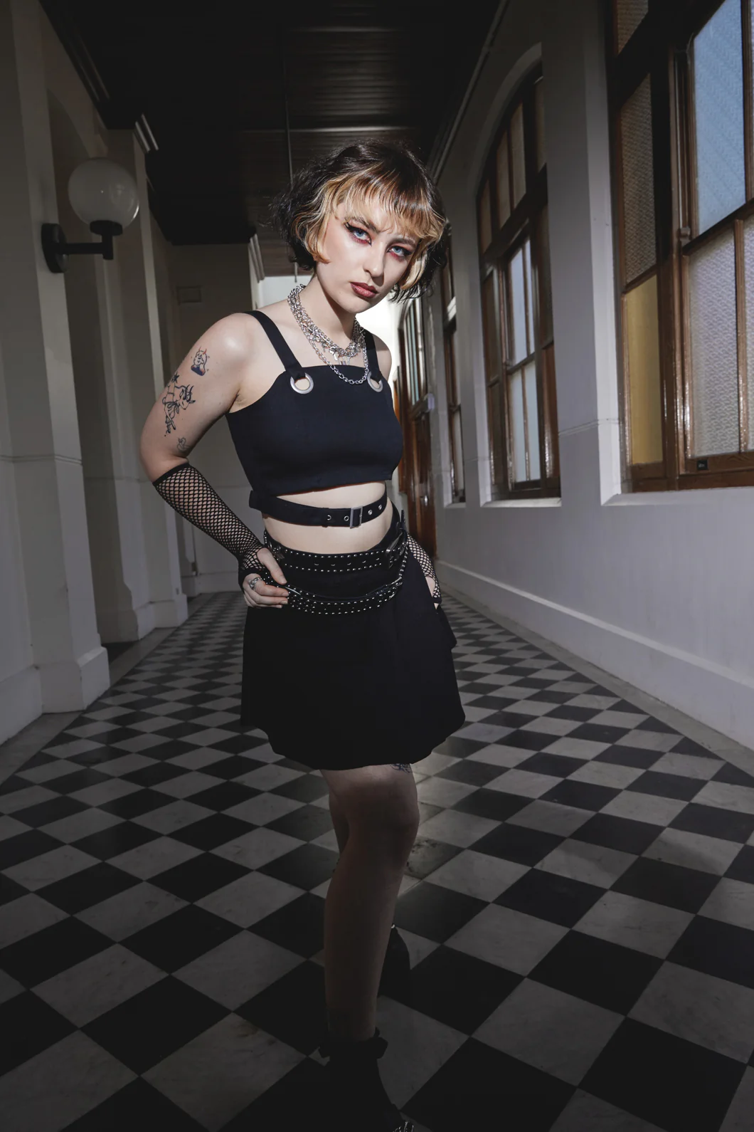 Duality Eyelet Belted Top