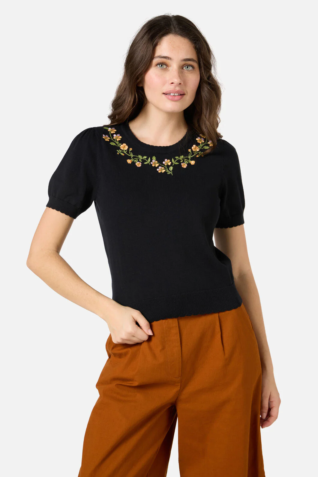 Alyssa Embroidered Knit Top