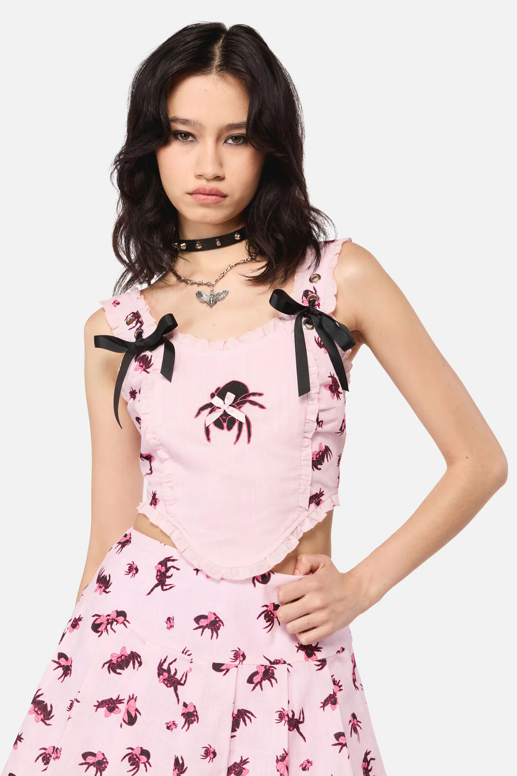 Rococo Life Spider Bow Print Corset