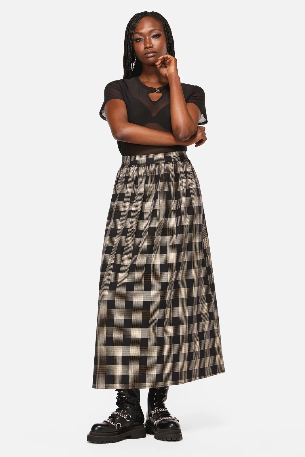 Crypt Check Maxi Skirt